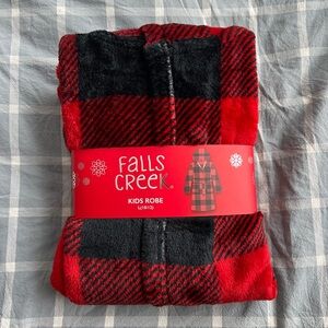 Kids Red and Black Checkered Robe